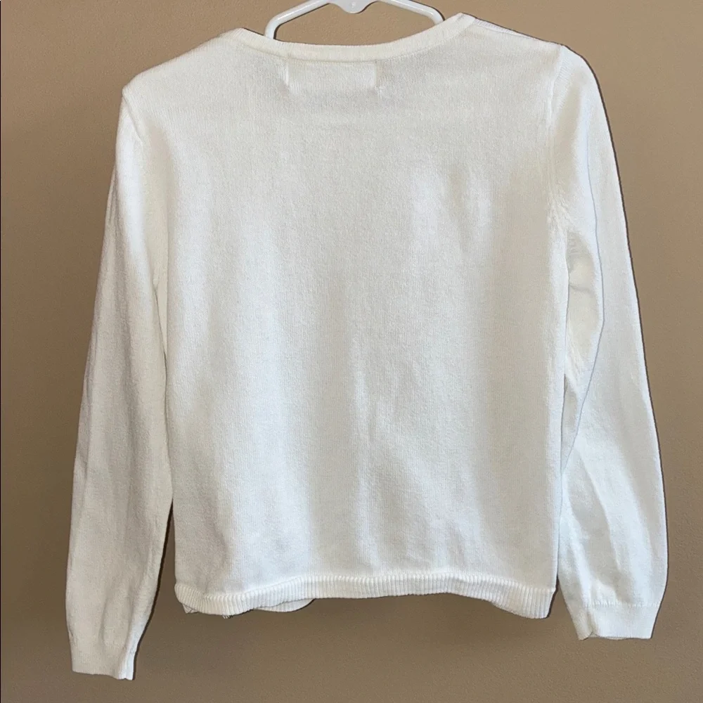 H&M Girls’ White Cotton Cardigan with Heart Accent - Picture 6 of 10